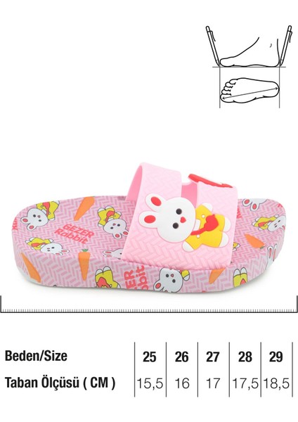 Rabbit Kız Çocuk Yazlık Airblow Islak Zemine Uygun Rahat Taban Ev Banyo Havuz Plaj Günlük Terlik fiyatları