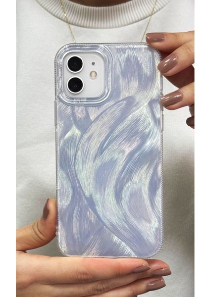 Iphone 12/12 Pro Uyumlu Kılıf Tüylü Hologramlı Kılıf Darbeye Karşı Dayanıklı Kapak