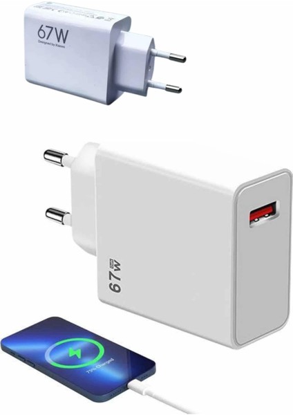 67W Hızlı Şarj Yüksek Voltaj Korumalı Type C Şarj Adaptörü