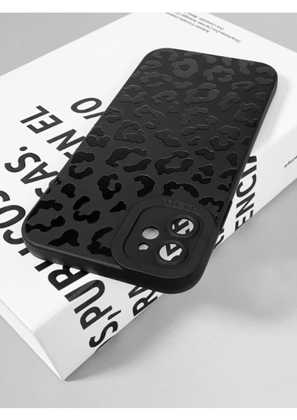 Iphone 12 Uyumlu Kılıf Mat Siyah Leopar Desenli Darbelere Dayanıklı Yumuşak Kamera Korumalı Kapak fırsatları