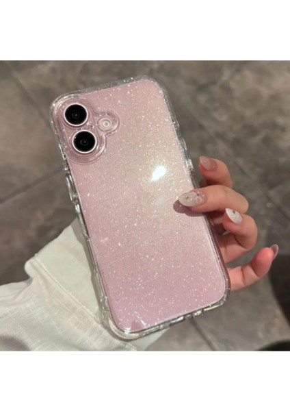 Apple iPhone 16 Uyumlu Şeffaf Kılıf Simli 2.0mm Darbeye Dayanıklı Silikon Yumuşak Kapak