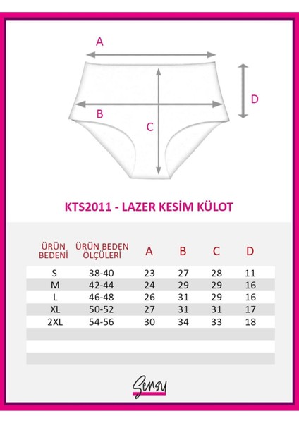 Kadın Yüksek Bel Lazer Kesim Külot 3'lü KTS2011