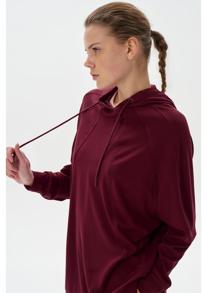 Modal Örme Kapüşonlu Sweatshirt Bordo fiyatları