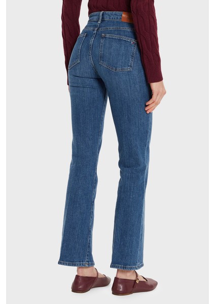 Streç Pamuklu Regular Fit Yüksek Bel Düz Paça Jeans Bayan Kot Pantolon WW0WW45009 1A9 modelleri