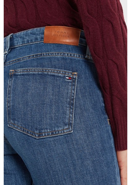 Streç Pamuklu Regular Fit Yüksek Bel Düz Paça Jeans Bayan Kot Pantolon WW0WW45009 1A9 indirimleri