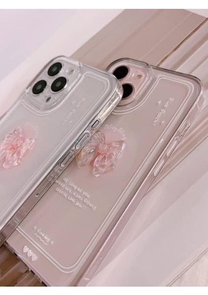 Apple Iphone 14 Pro Max Uyumlu Kılıf '3 Boyutlu Kurdele' Kamera Korumalı Yumuşak Kapak Şeffaf fırsatları