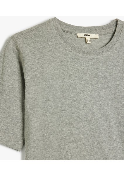 Yeni Sezon Pamuklu Bisiklet Yaka Kısa Kollu Basic Tişört modelleri