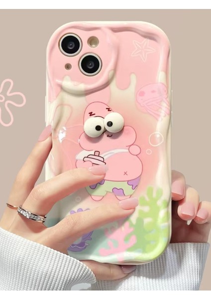 Iphone 16 Pro Uyumlu Kılıf Patrick Desenli 3D Gözler Darbelere Karşı Dayanıklı Yumuşak Silikon Kapak