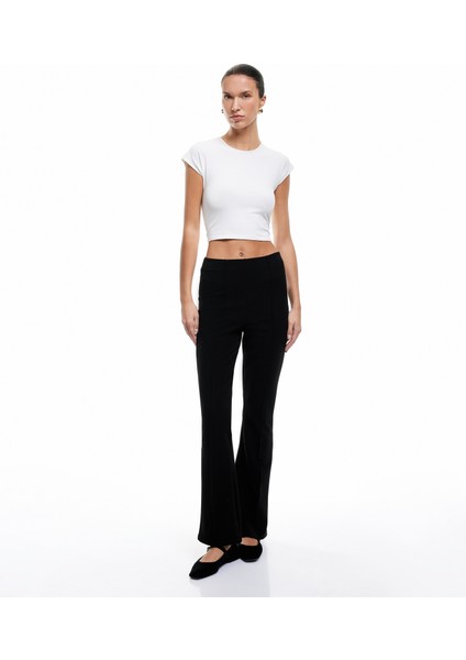 Yeni Sezon Slim Fit Nervürlü Ispanyol Paça Pantolon