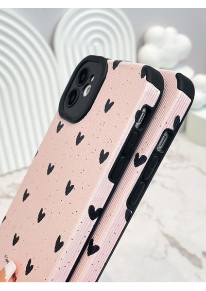 iPhone 11 Uyumlu Kılıf Siyah Kalp Desenli Kamera Korumalı Estetik Zarif Yumuşak Silikon Kapak fiyatları