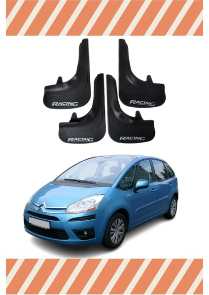 Citroen C4 2004-2011 Racing Yazılı 4’lü Tozluk Çamurluk Paçalık Şık Koruma