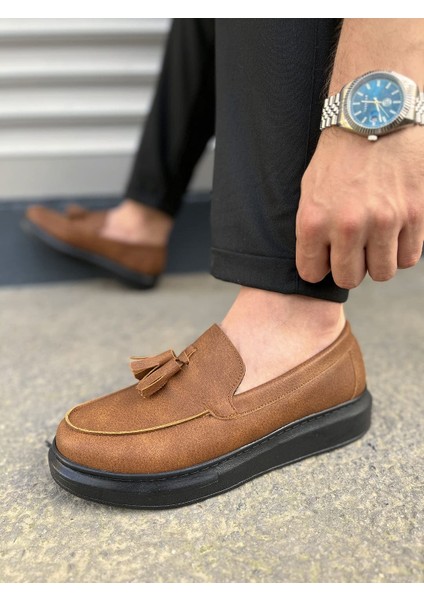 Blaze Bağcıksız Püsküllü Cilt Erkek Günlük Spor Klasik Ayakkabı Cst - Taba modelleri