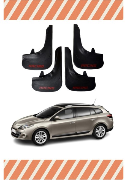 Renault Megane 3 Stw 2010-2016 Racing Yazılı 4’lü Tozluk Çamurluk Paçalık