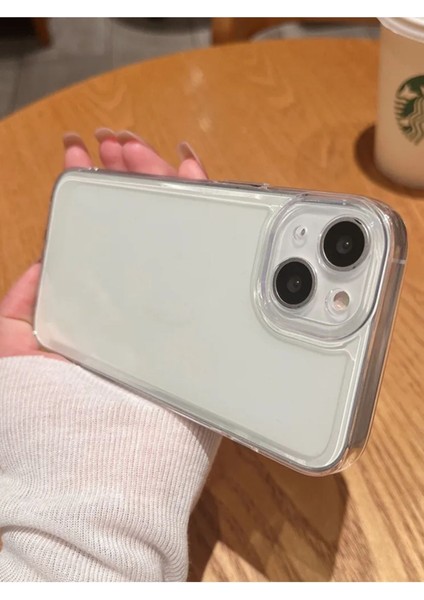 Iphone 15 Plus Kılıf Lüks Şeffaf Kalın Silikon Kamera Koruma Yumuşak Kapak