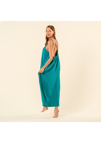 Tavas Askılı Elbise - Yeşil fırsatları