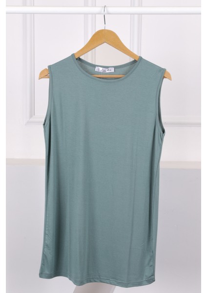 Mint Yeşili Sıfır Kol Içlik Tunik