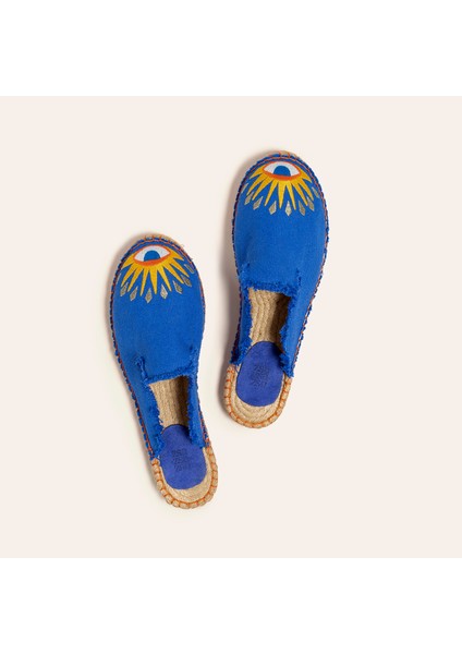 Florya Jüt Terlik 37-40 Ekru - Koyu Mavi fırsatları