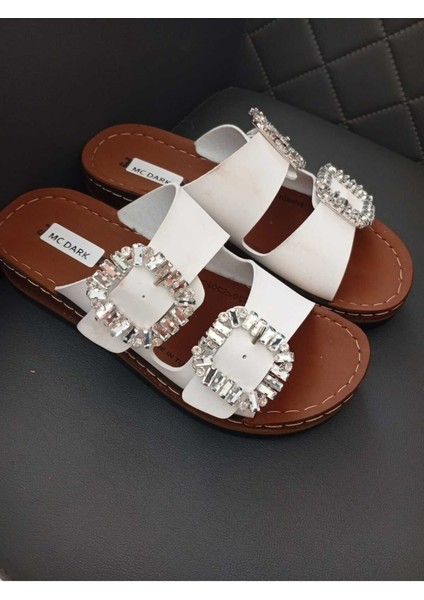 37145 Dolgu Topuklu Orotpedik Dikişli Taban Taşlı Terlik fırsatları