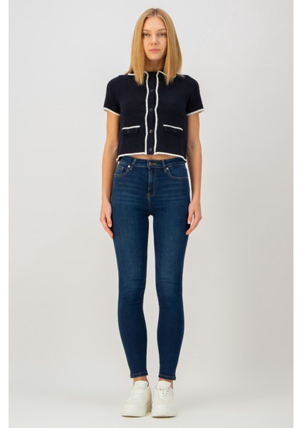 NELLY Skinny Fit Orta İndigo Kadın Jean Pantolon indirimleri