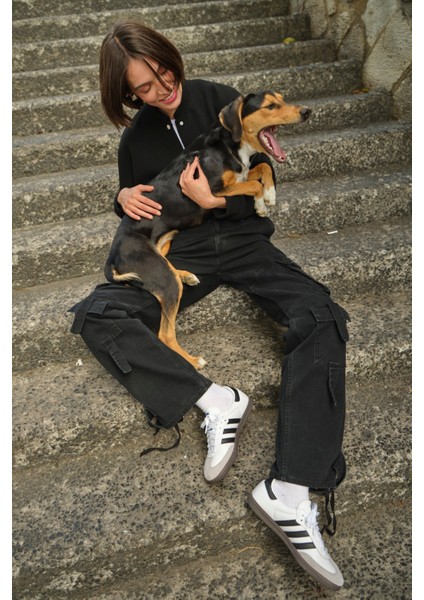 LAURA Cargo Fit Siyah Utility Kadın Jean Pantolon fiyatları