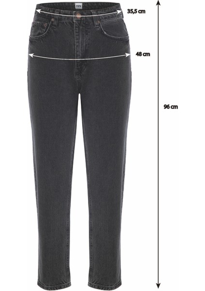 SANDY Mom Fit Antrasit Kadın Jean Pantolon indirimleri