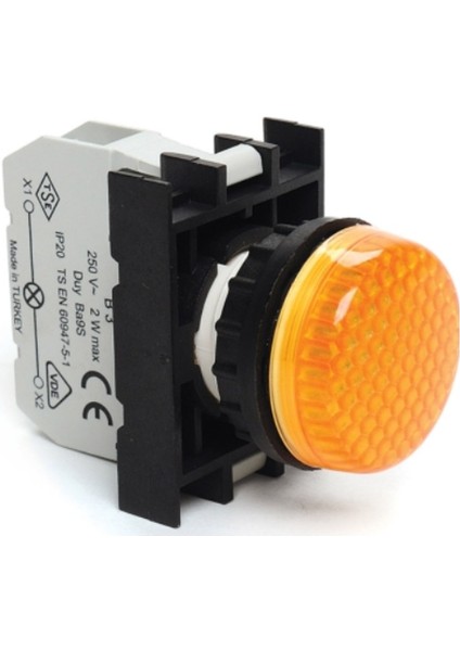 B0W0XS B Serisi Plastik Led'li 48V Ac/dc Sarı 22 mm Sinyal