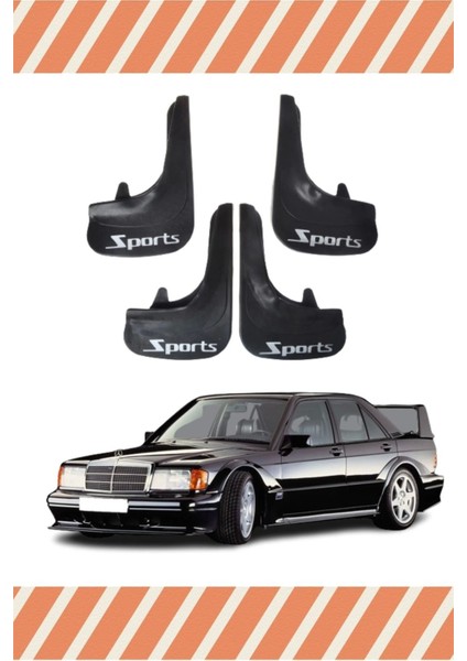Mercedes 190 E Sports Yazılı 4’lü Tozluk Çamurluk Paçalık Şık