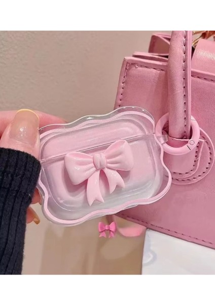 Airpods Pro 2.nesil Uyumlu Pembe Kurdele Kulaklık Kılıfı