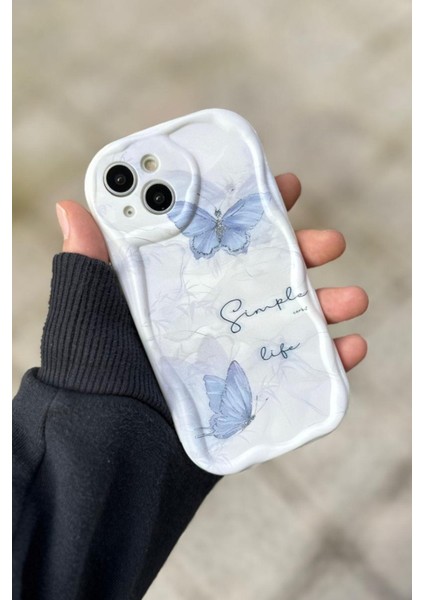 Iphone 15 Uyumlu Kılıf Dalgalı Kelebek Desenli Darbelere Karşı Dayanıklı Yumuşak Silikon Kapak fiyatları