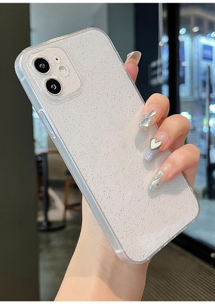 Apple Iphone 12 Uyumlu Şeffaf Kılıf Simli 2.0mm Darbeye Dayanıklı Silikon Yumuşak Kapak