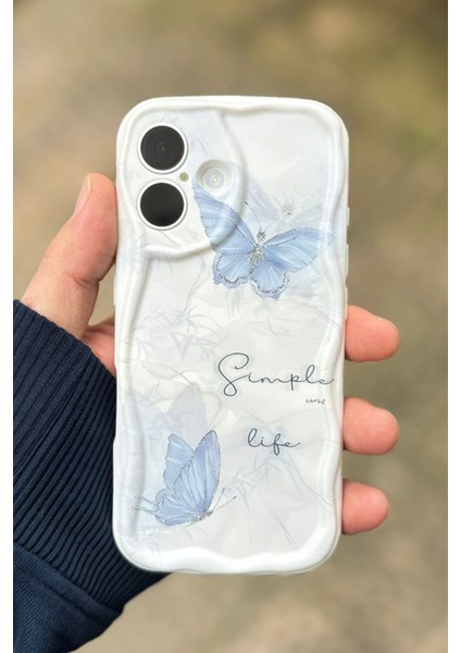 Iphone 16 Uyumlu Kılıf Kelebek Desenli Darbelere Dayanıklı Yumuşak Silikon Kapak
