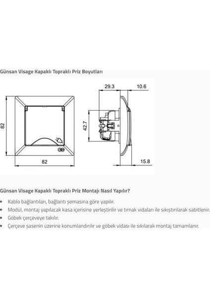 Visage Beyaz Kapaklı Topraklı Priz Çerçevesiz - Priz ve Anahtar Için Uyumlu Çerçeve modelleri