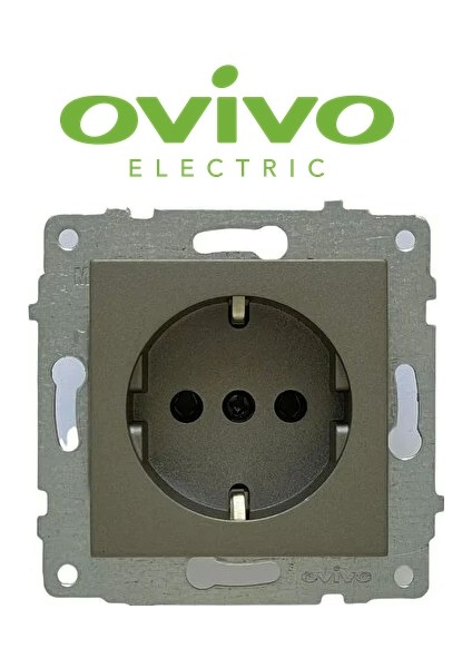 Antrasit Topraklı Piriz Çerçevesiz Grano - Priz ve Anahtar Için Uyumlu Çerçeve