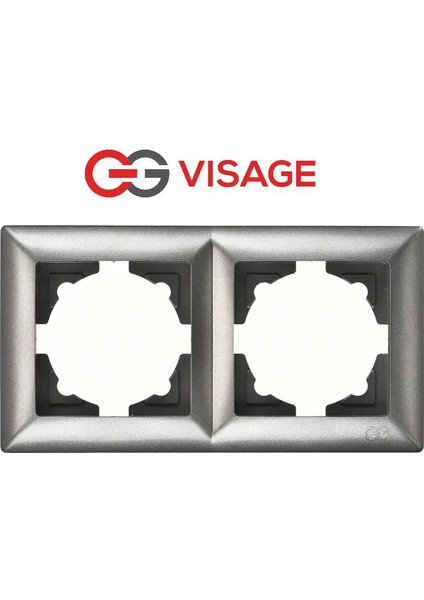 Visage Ambiance Füme 2 Li Çerçeve - Priz ve Anahtar Için Uyumlu Çerçeve