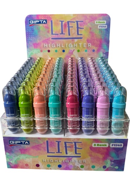Life 8 Renk Fosforlu Kalem Seti