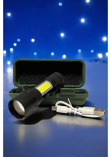 El Feneri LED USB Şarjlı Zoom Mini LED Işık Acil Durum Feneri modelleri