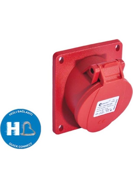 Electric 3026 309 1600 4X32A IP44 Makine Prizi (Eğik) Hızlı Bağlantı