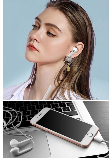 Iphone Ucu Çıkışlı Pop Up Kulakiçi Yumuşak Kontrol Tuşlu Kulaklık