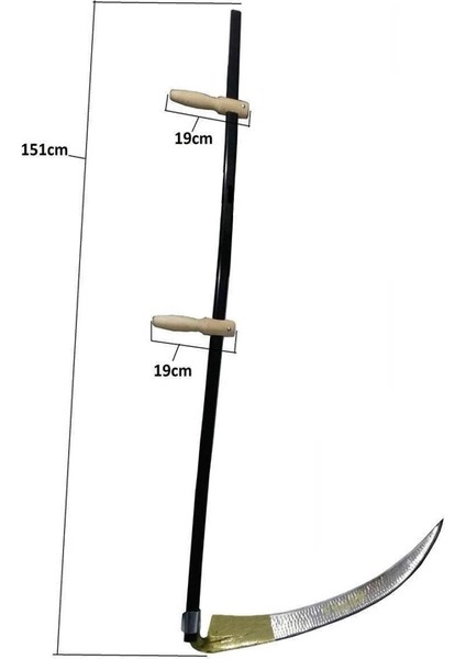 Günaş Komple Tırpan - Metal Saplı 6 Parça Set - Ahşap Elcik 70 cm