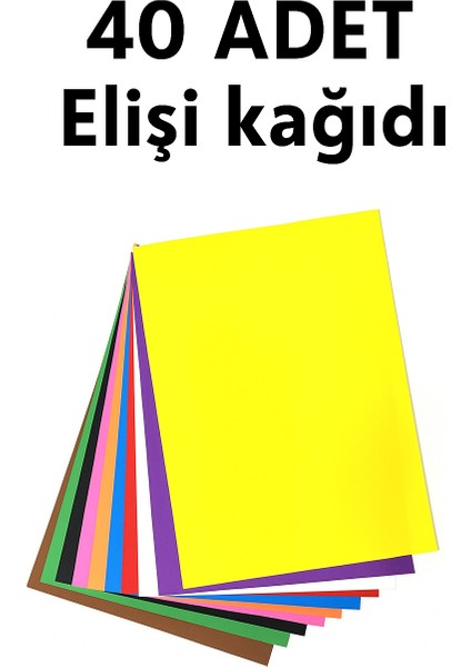 40 Adet A4 Elişi Kağıdı Karışık Renk