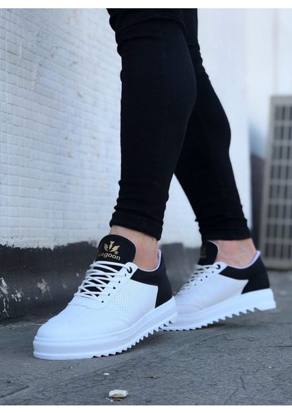 Wagoon WG022 Beyaz Siyah Erkek Casual Ayakkabı