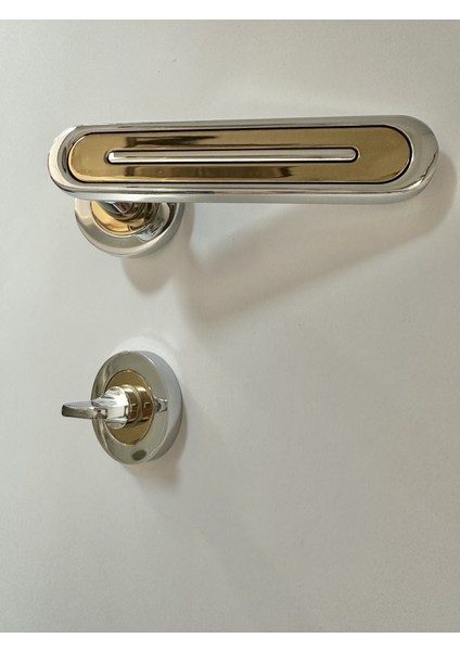 Kubik Krom Albirifin Rozetli Wc Kapı Kolu (1tk-Arka ve Ön)