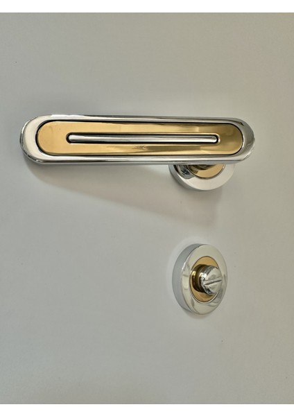Kubik Krom Albirifin Rozetli Wc Kapı Kolu (1tk-Arka ve Ön)