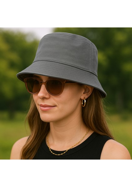 Unisex Bucket Şapka - Pamuk Kumaş Günlük Yazlık Kova Balıkçı Şapka
