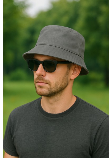 Unisex Bucket Şapka - Pamuk Kumaş Günlük Yazlık Kova Balıkçı Şapka