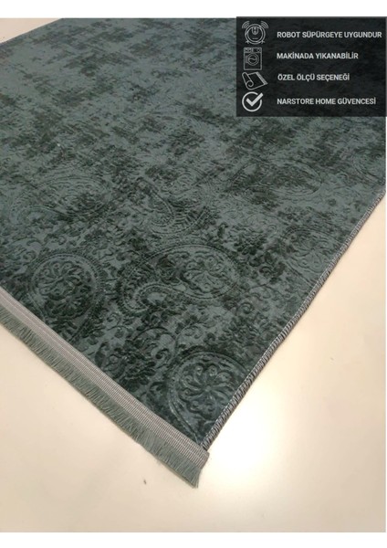 Kaymaz Taban Saçaklı Kesme Halı Yolluk Nevra Asos Antrasit