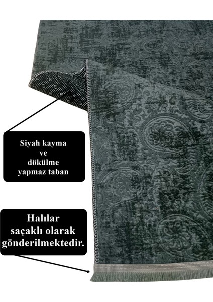 Kaymaz Taban Saçaklı Kesme Halı Yolluk Nevra Asos Antrasit indirimleri
