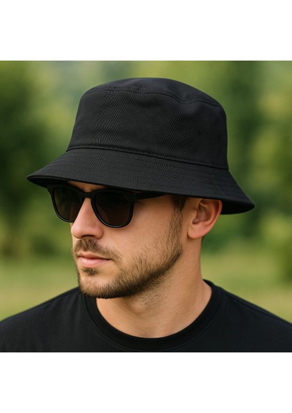 Unisex Bucket Şapka - Pamuk Kumaş Günlük Yazlık Kova Balıkçı Şapka