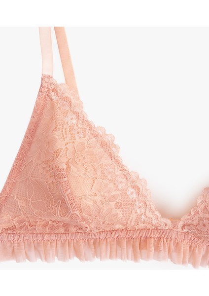 Yeni Sezon Balensiz Fırfır Detaylı Dantelli Bralet Sütyen