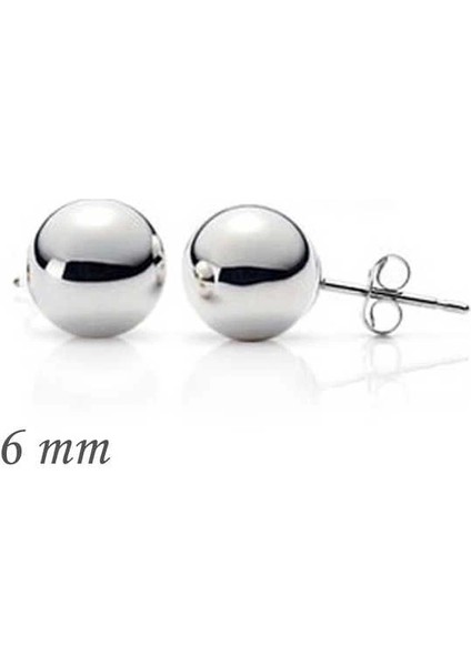 925 Ayar Gümüş Top Küpe - 6 mm (EA1160219) (336336)